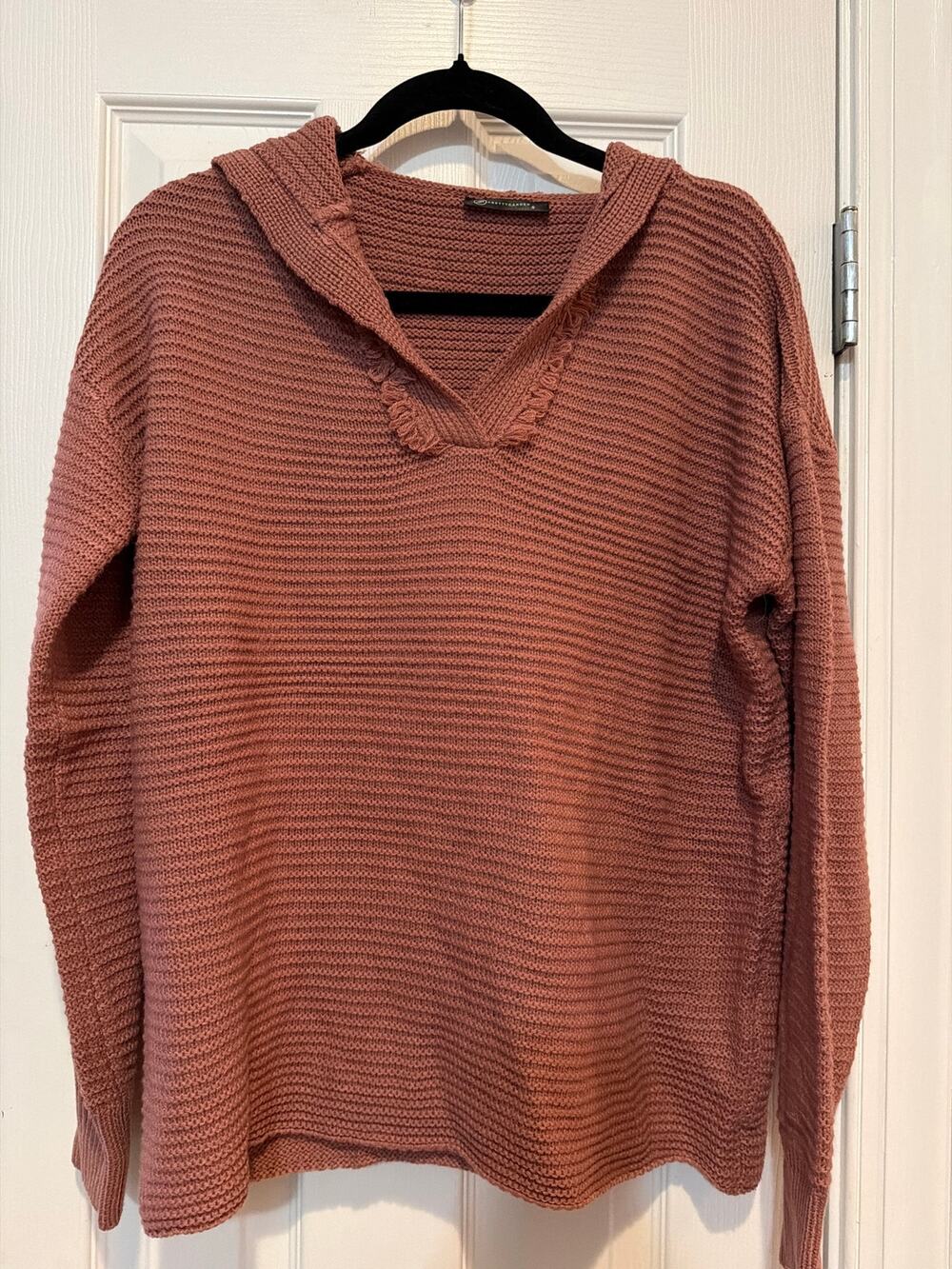 PrettyGarden Knit Hoodie Pullover Sweater in Dusty Mauve